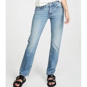 SLVRLAKE $299 Tyler Frayed Hem Straight Leg Jeans Size 27